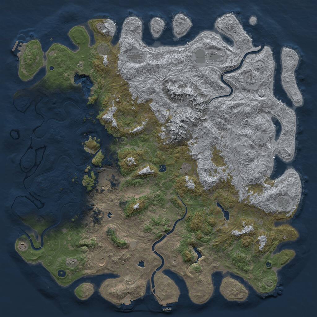 Rust Map: Procedural Map, Size: 6000, Seed: 9202021, 17 Monuments