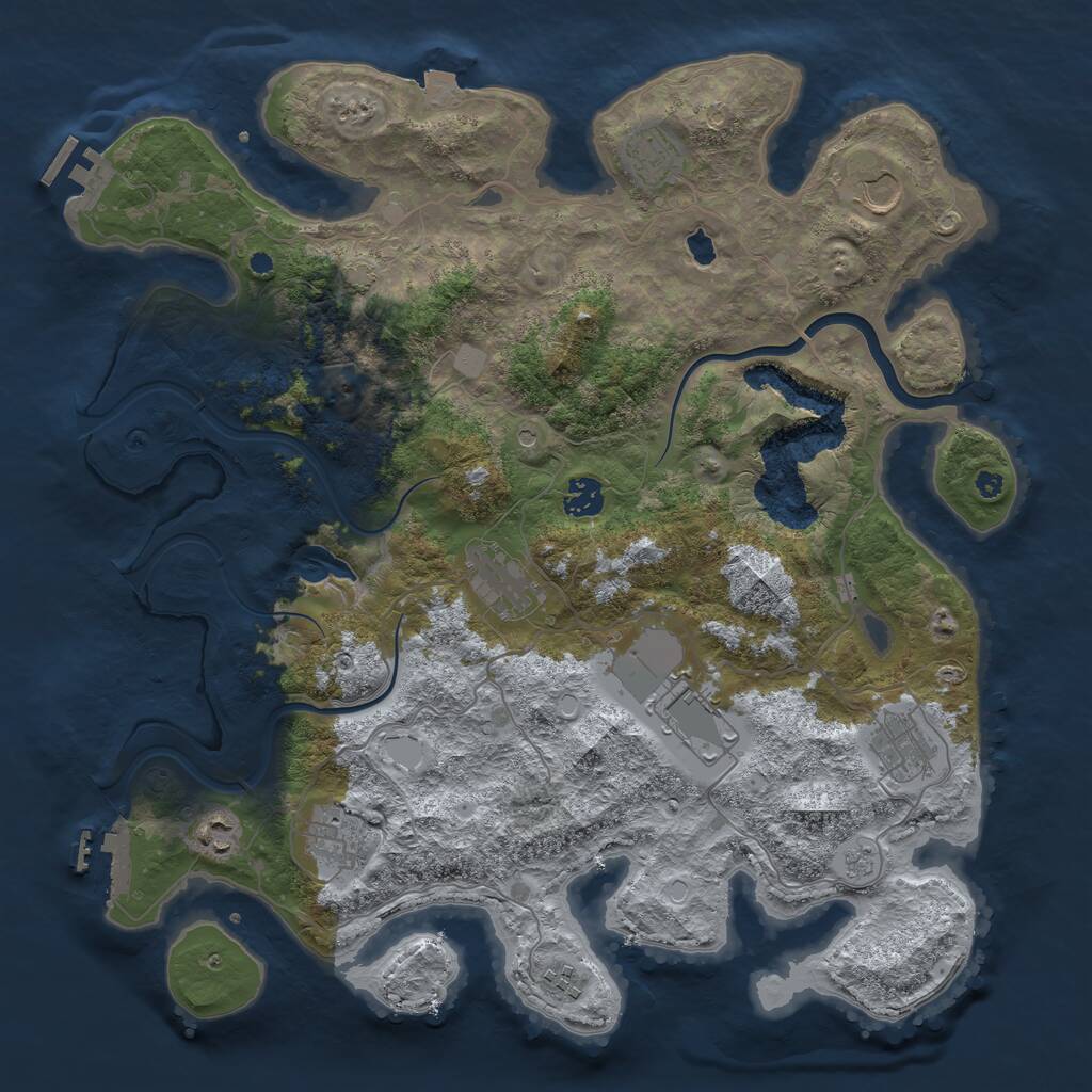 Rust Map: Procedural Map, Size: 4000, Seed: 12489563, 15 Monuments