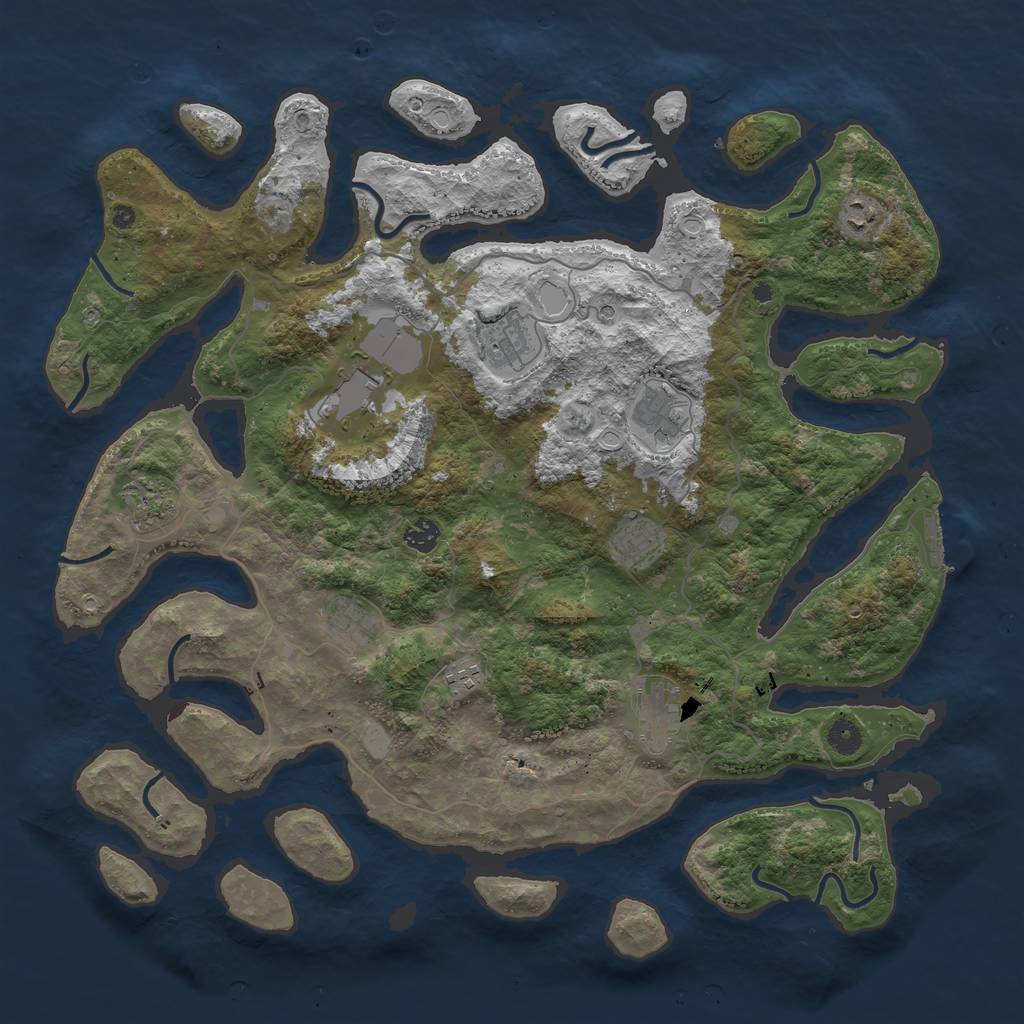 Rust Map: Procedural Map, Size: 4500, Seed: 502820916, 17 Monuments