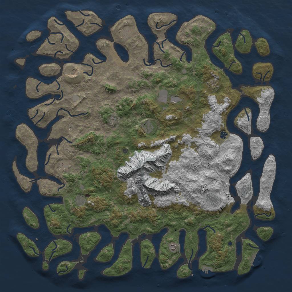 Rust Map: Procedural Map, Size: 6000, Seed: 428055090, 19 Monuments