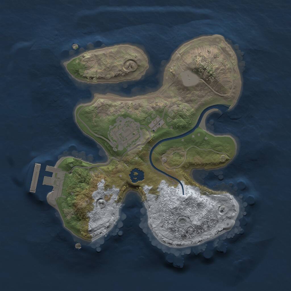 Rust Map: Procedural Map, Size: 2000, Seed: 1911407996, 3 Monuments