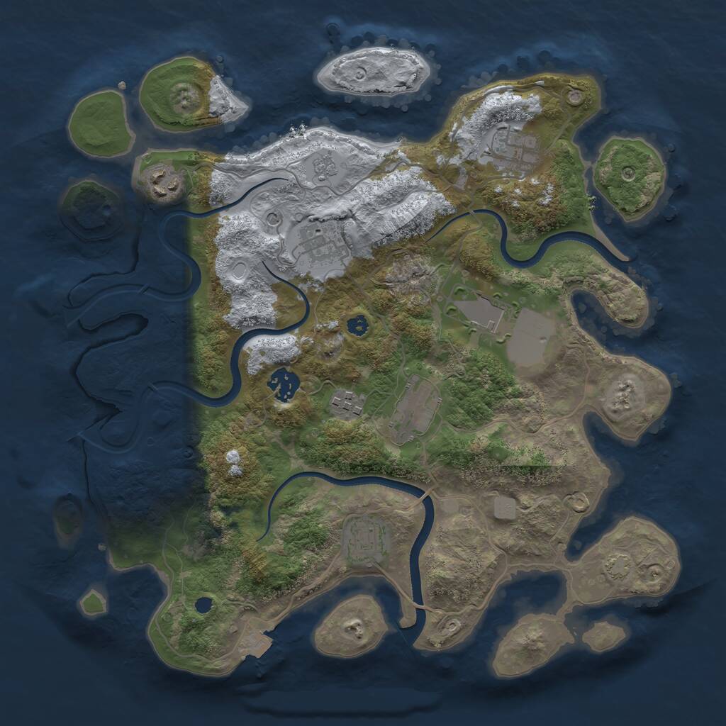 Rust Map: Procedural Map, Size: 3500, Seed: 1622903206, 12 Monuments