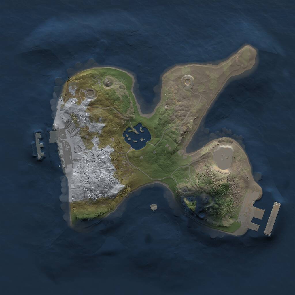 Rust Map: Procedural Map, Size: 1750, Seed: 123456, 4 Monuments