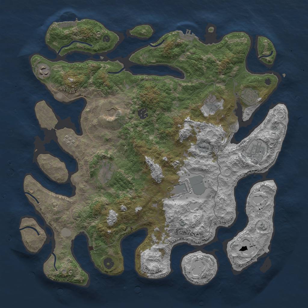 Rust Map: Procedural Map, Size: 4300, Seed: 712372, 17 Monuments