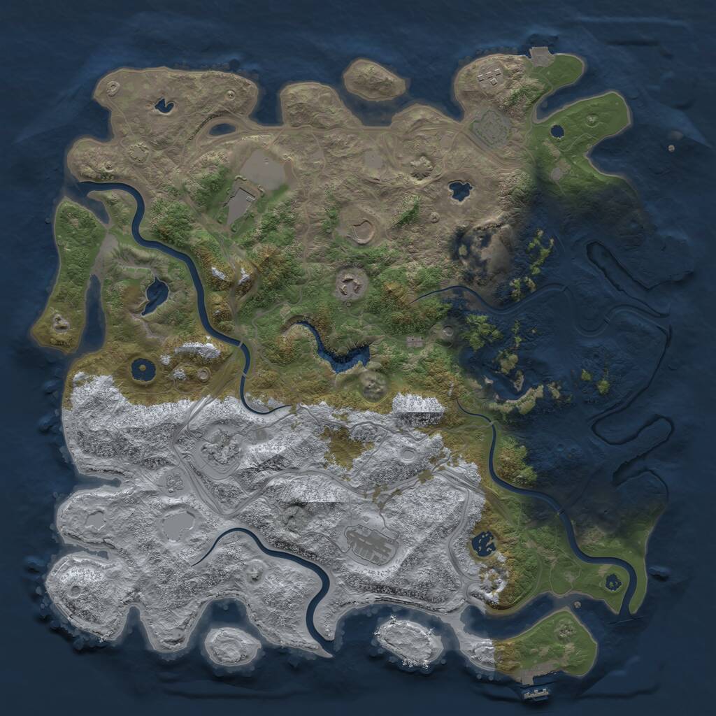 Rust Map: Procedural Map, Size: 4500, Seed: 8673108, 15 Monuments