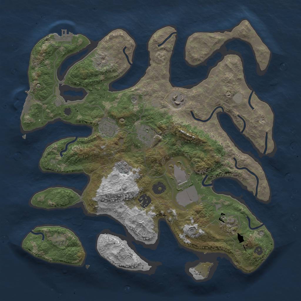 Rust Map: Procedural Map, Size: 3550, Seed: 191219, 15 Monuments