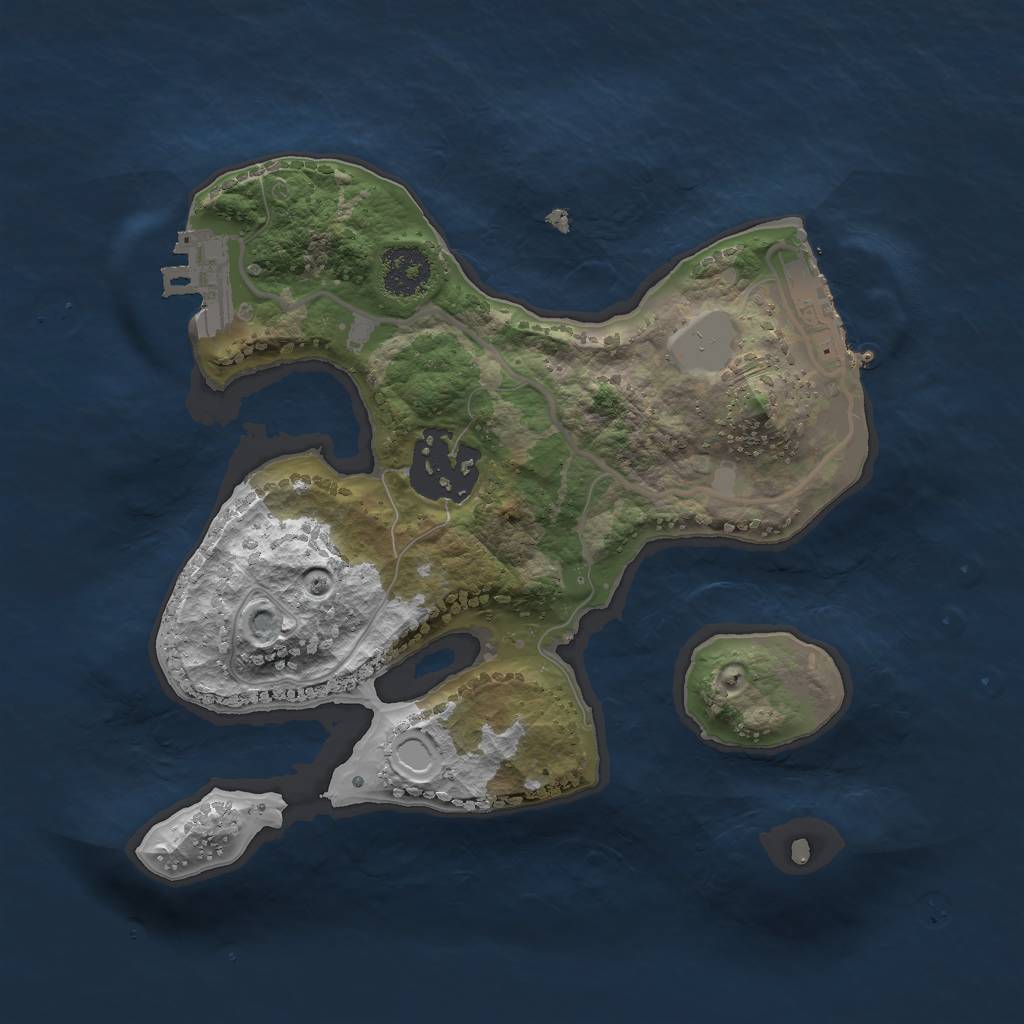 Rust Map: Procedural Map, Size: 2100, Seed: 373, 8 Monuments