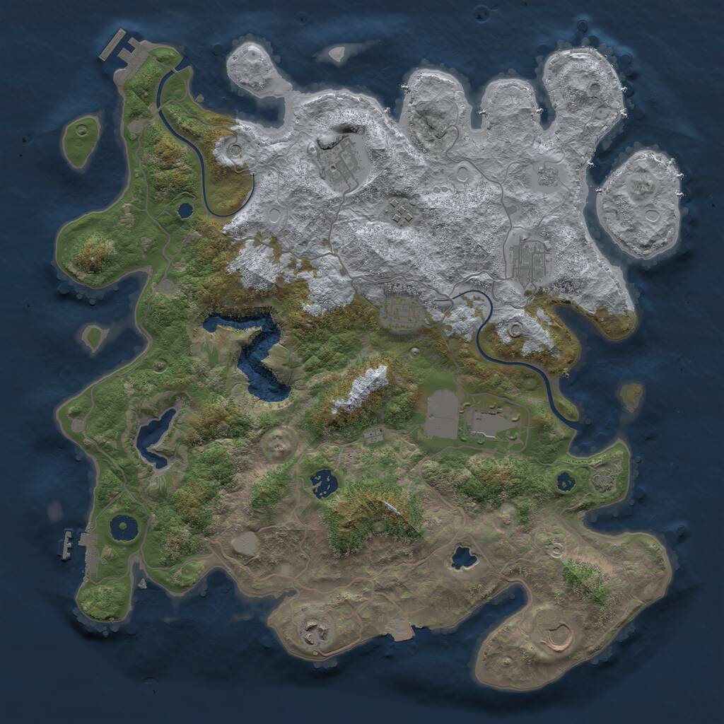 Rust Map: Procedural Map, Size: 4000, Seed: 26343, 14 Monuments