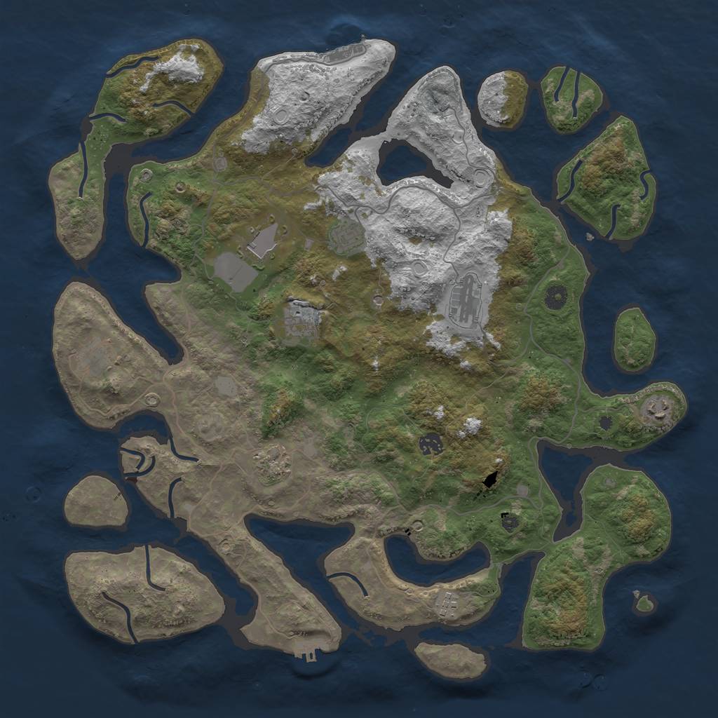 Rust Map: Procedural Map, Size: 4500, Seed: 115546528, 17 Monuments