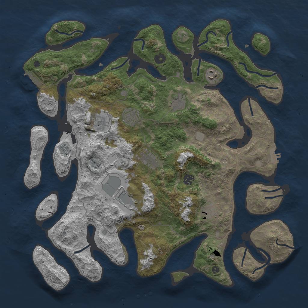 Rust Map: Procedural Map, Size: 4200, Seed: 1455230054, 17 Monuments