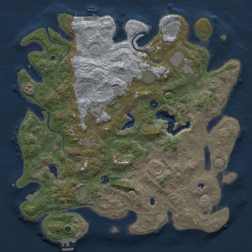 Rust Map: Procedural Map, Size: 4500, Seed: 43544, 17 Monuments