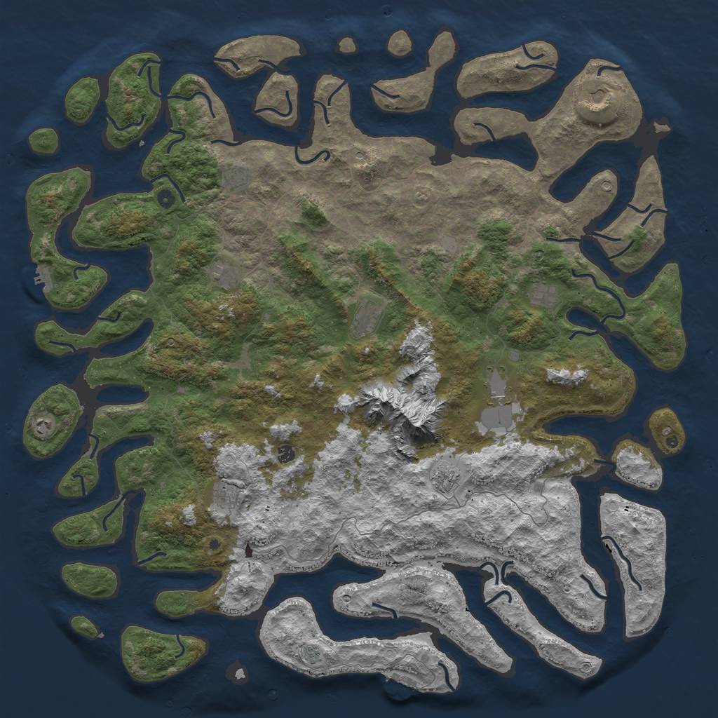 Rust Map: Procedural Map, Size: 6000, Seed: 1911407996, 19 Monuments