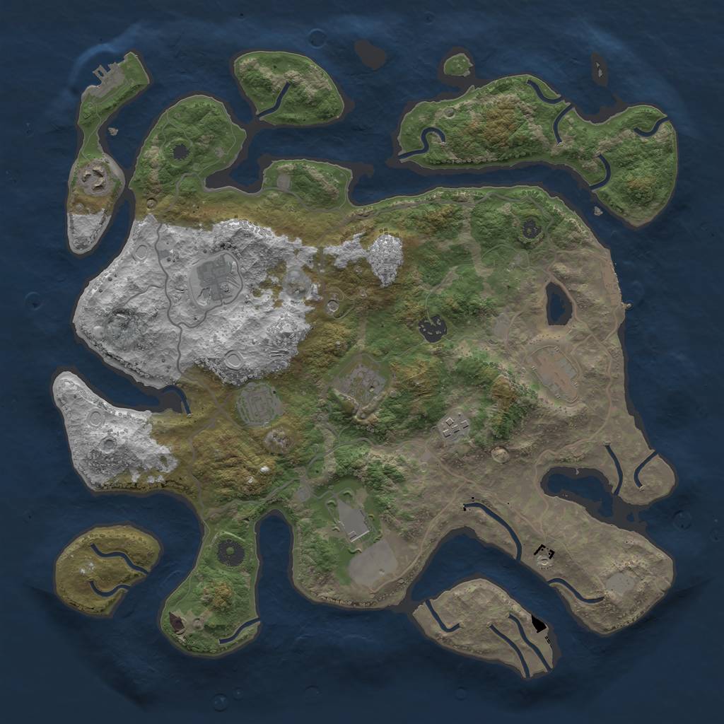 Rust Map: Procedural Map, Size: 4000, Seed: 62973, 16 Monuments