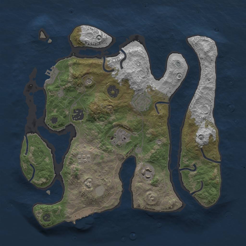 Rust Map: Procedural Map, Size: 3000, Seed: 550476554, 13 Monuments