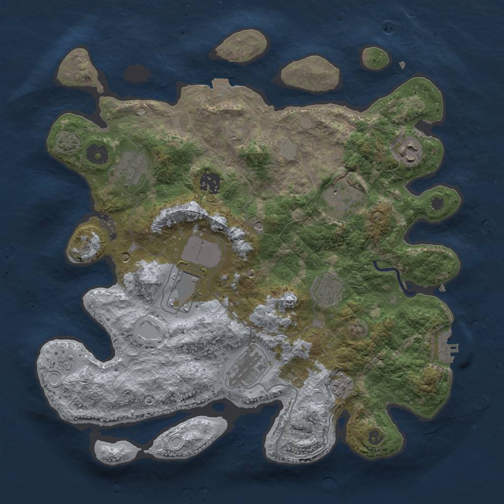 Rust Map: Procedural Map, Size: 3500, Seed: 278, 15 Monuments