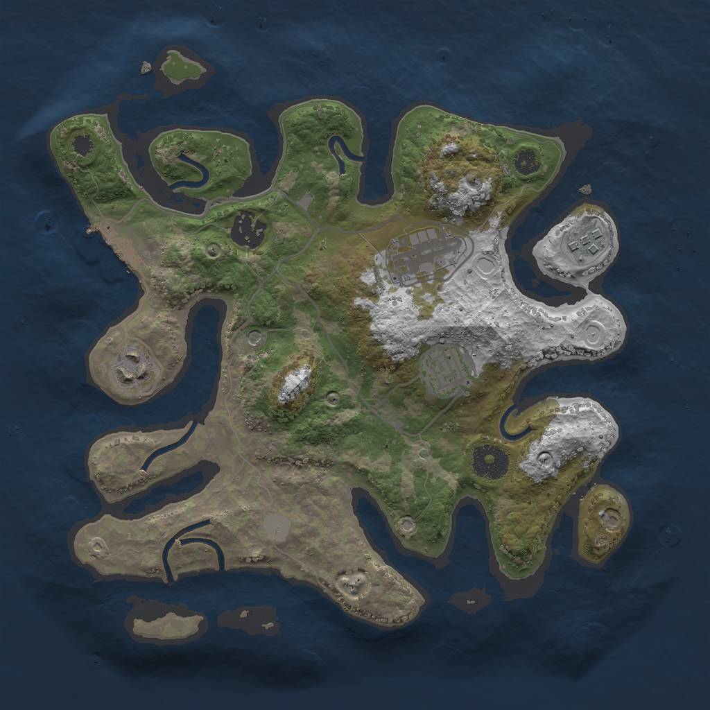 Rust Map: Procedural Map, Size: 3000, Seed: 7356473, 12 Monuments