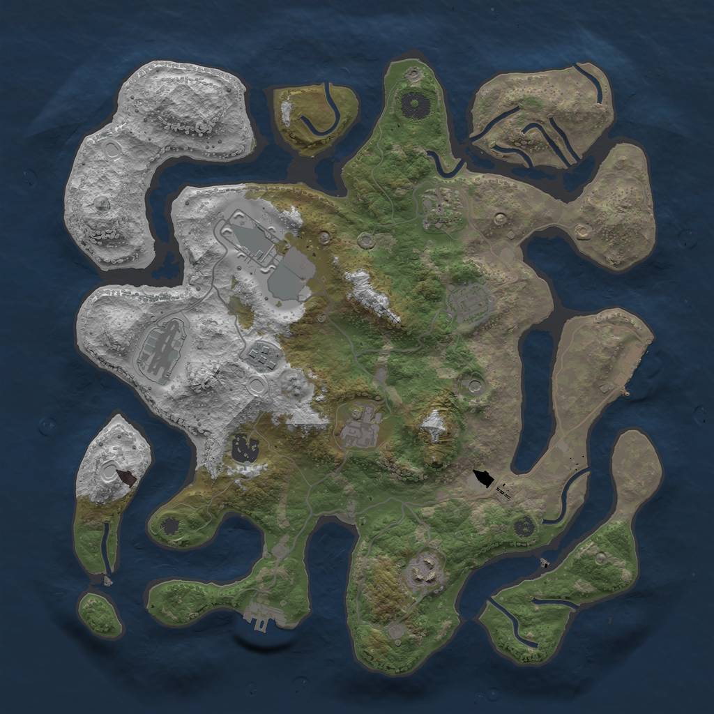 Rust Map: Procedural Map, Size: 3700, Seed: 1522425008, 16 Monuments