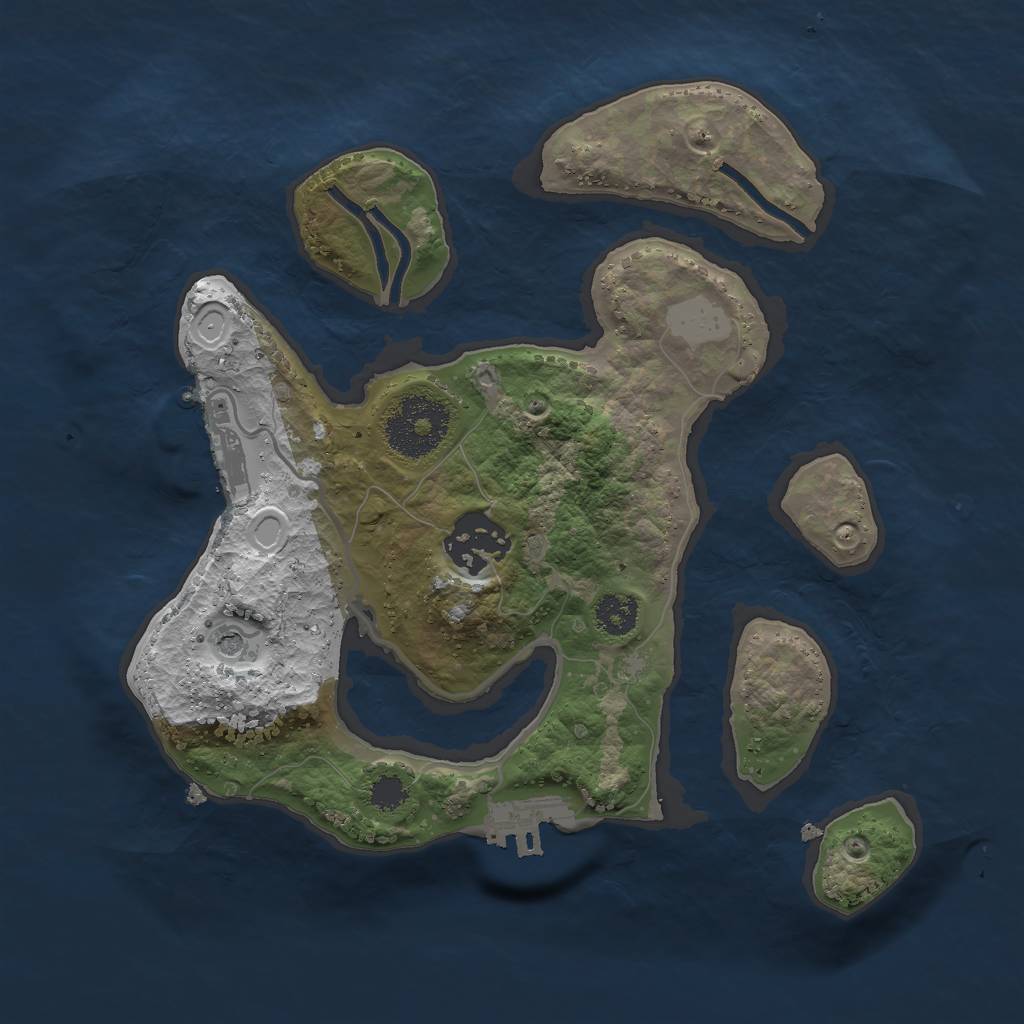 Rust Map: Procedural Map, Size: 2500, Seed: 11221, 9 Monuments