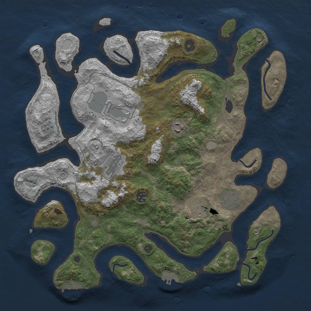 Rust Map: Procedural Map, Size: 4000, Seed: 6173338, 15 Monuments