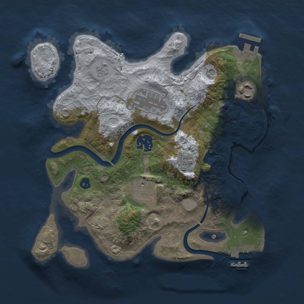 Rust Map: Procedural Map, Size: 2750, Seed: 657832, 11 Monuments