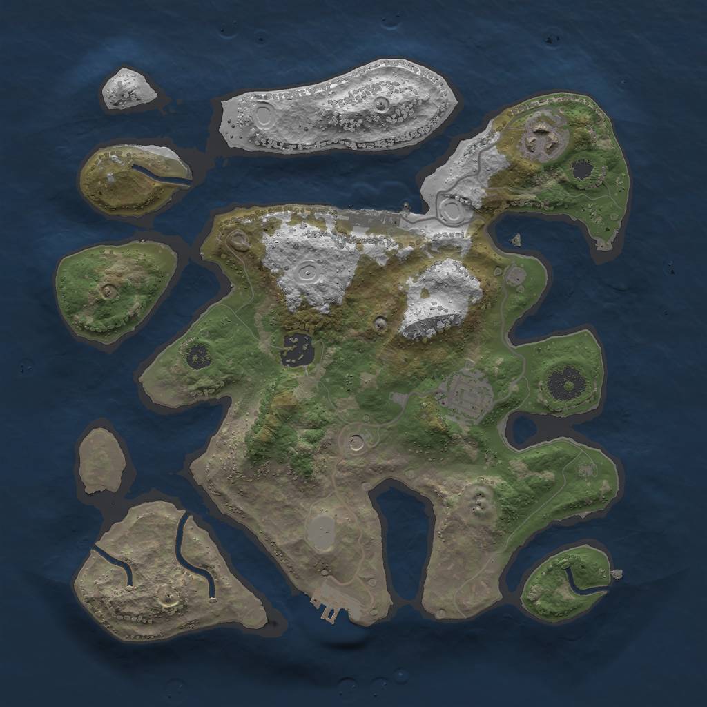 Rust Map: Procedural Map, Size: 3000, Seed: 861392, 11 Monuments