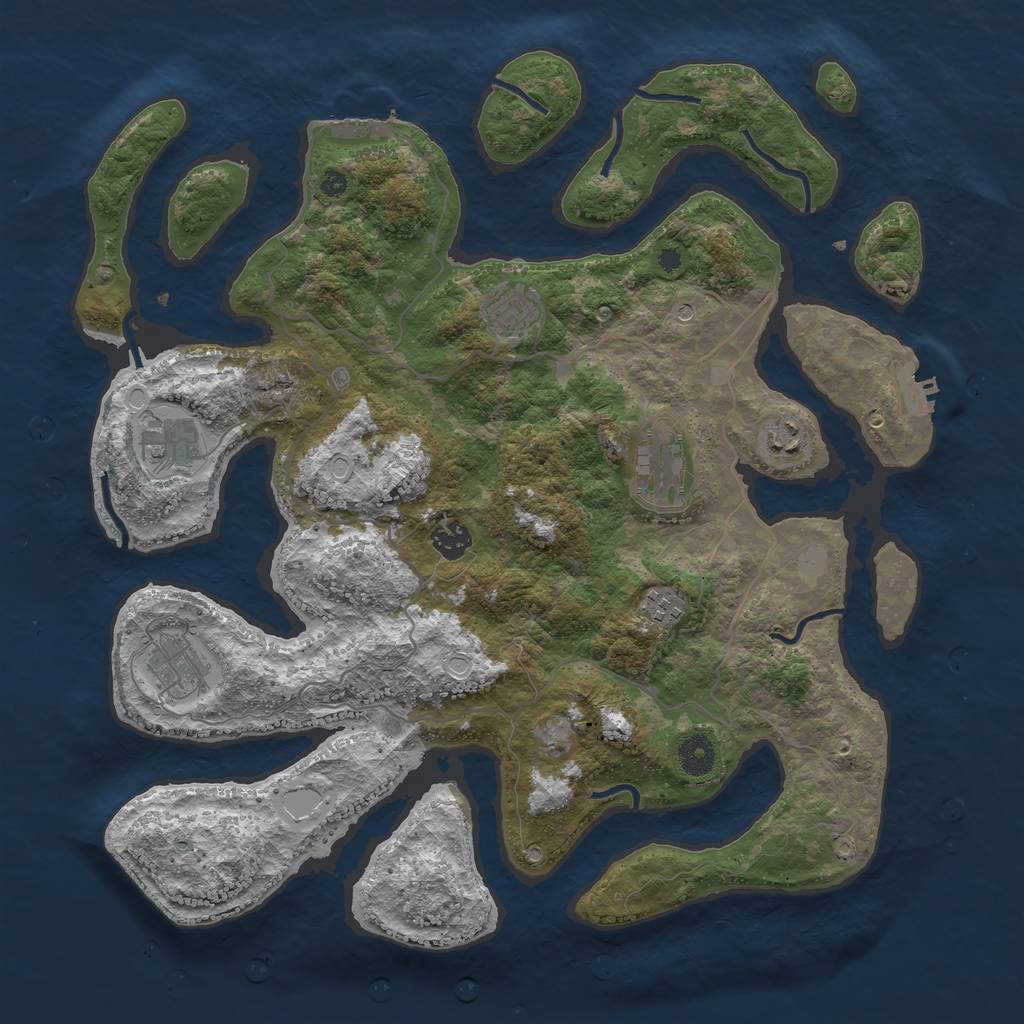 Rust Map: Procedural Map, Size: 4000, Seed: 5523, 15 Monuments