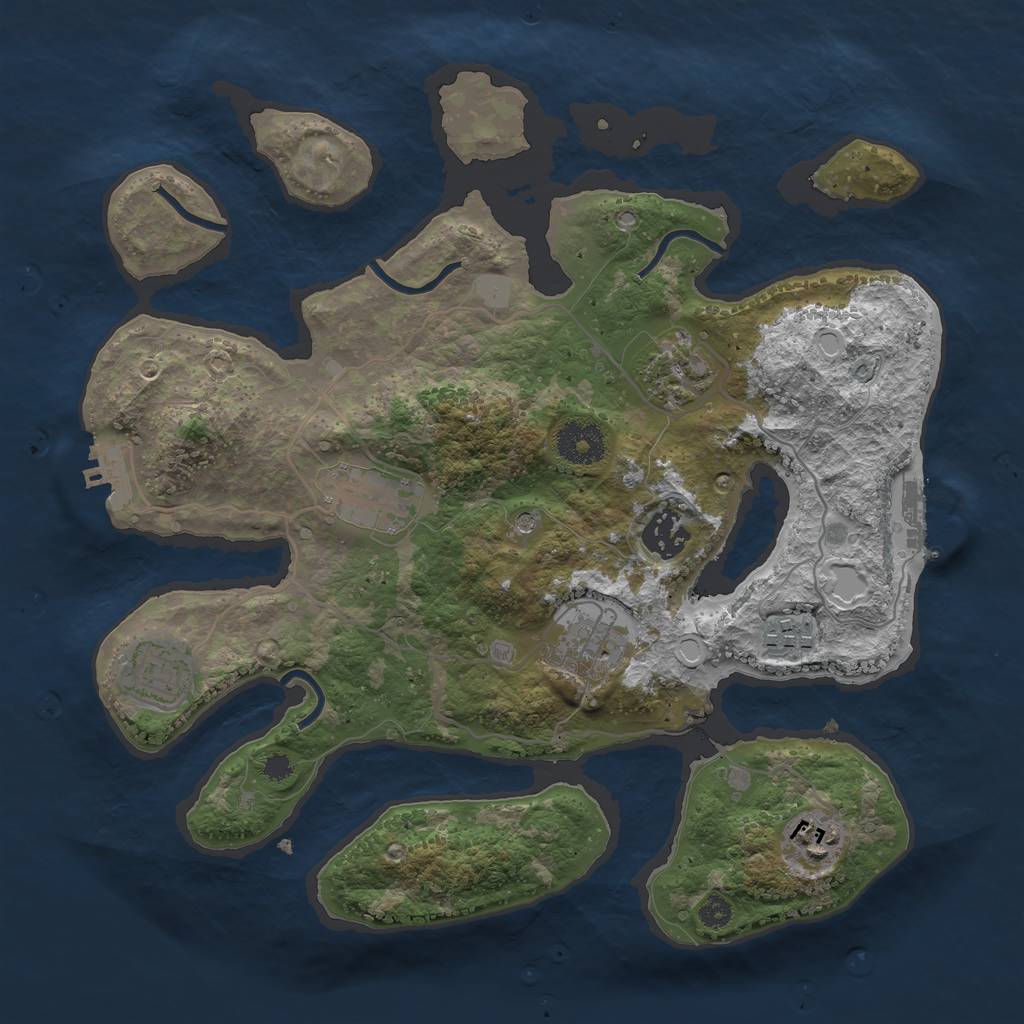 Rust Map: Procedural Map, Size: 3300, Seed: 876956520, 15 Monuments