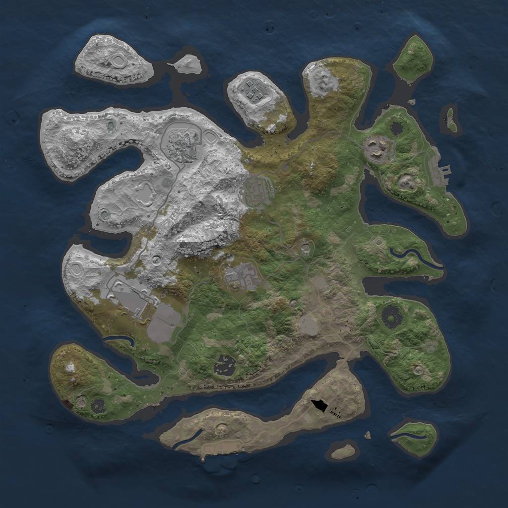Rust Map: Procedural Map, Size: 3500, Seed: 6723, 15 Monuments