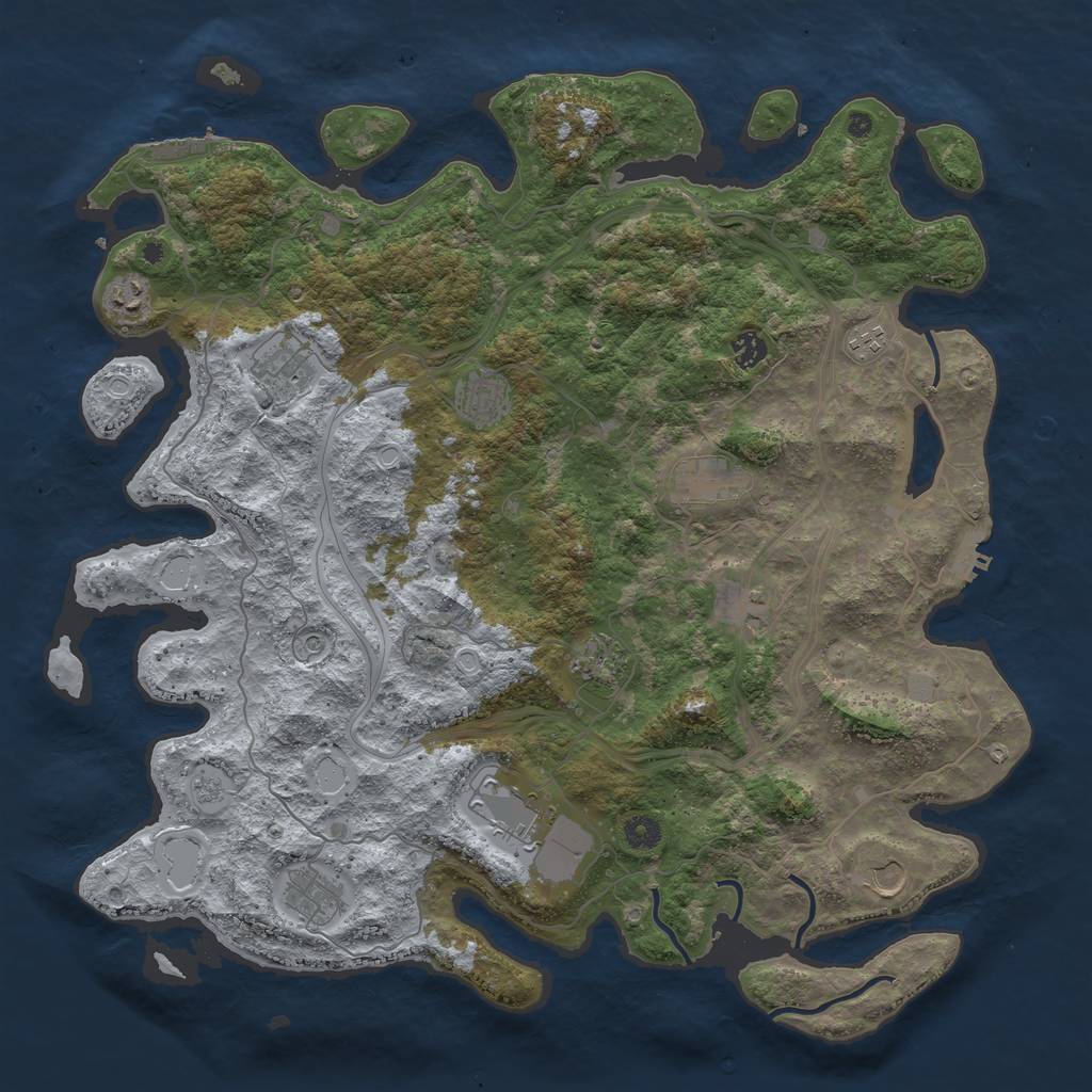Rust Map: Procedural Map, Size: 4511, Seed: 2096855766, 18 Monuments