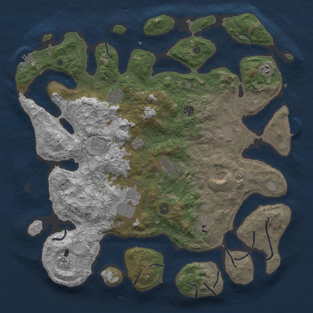 Rust Map: Procedural Map, Size: 4550, Seed: 100, 19 Monuments