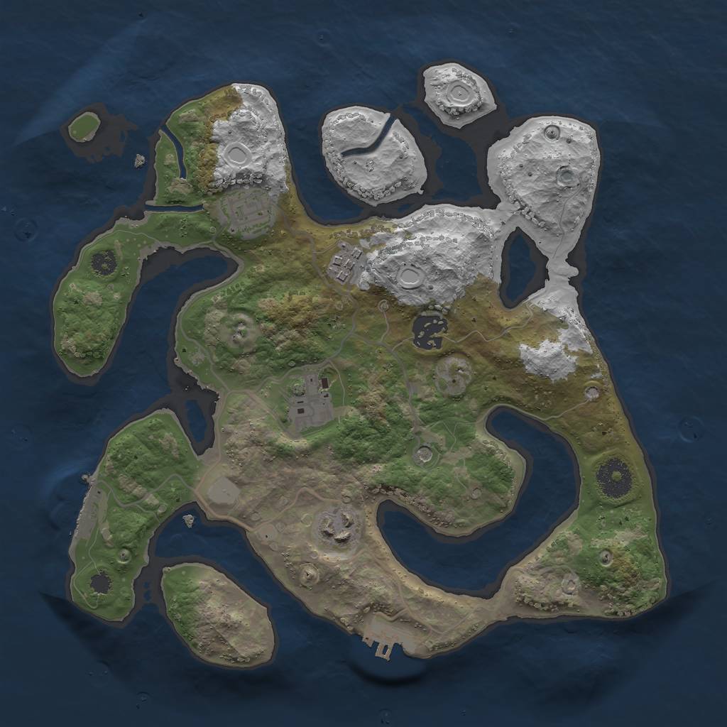 Rust Map: Procedural Map, Size: 3000, Seed: 995018, 13 Monuments