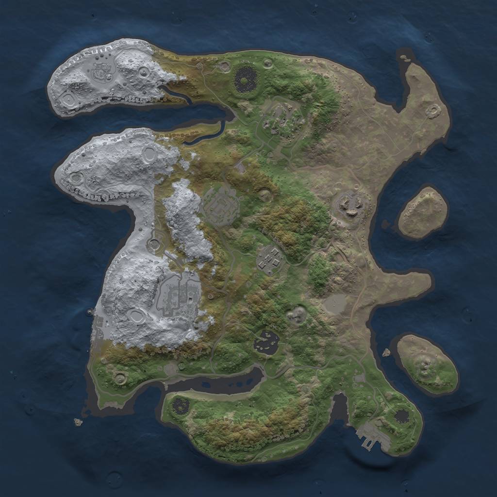 Rust Map: Procedural Map, Size: 3000, Seed: 176220, 13 Monuments
