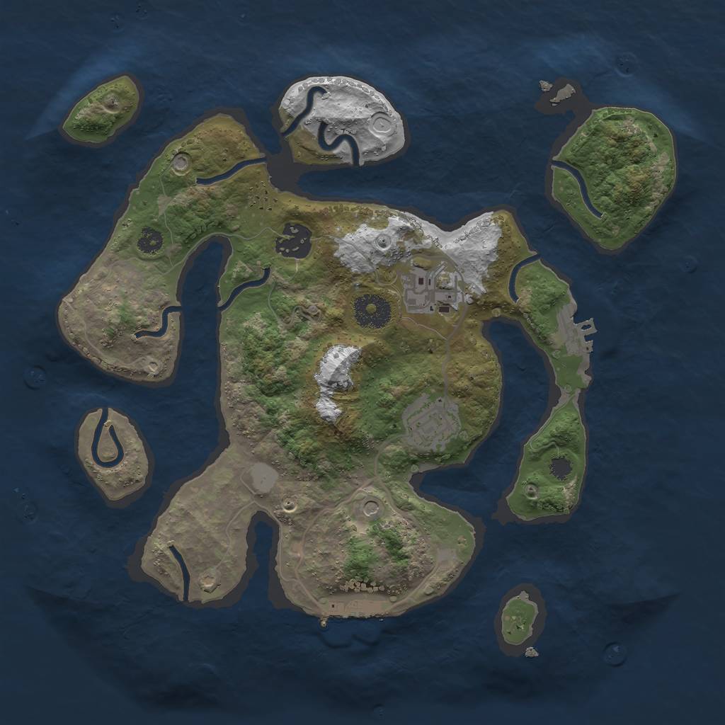 Rust Map: Procedural Map, Size: 3000, Seed: 159753654, 11 Monuments