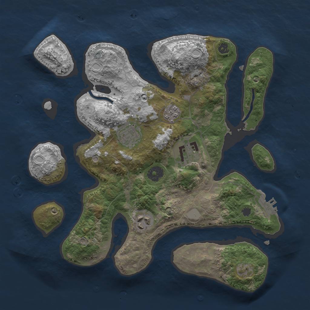 Rust Map: Procedural Map, Size: 3000, Seed: 282, 10 Monuments
