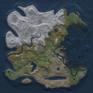 Thumbnail Rust Map: Procedural Map, Size: 4000, Seed: 343806779, 16 Monuments