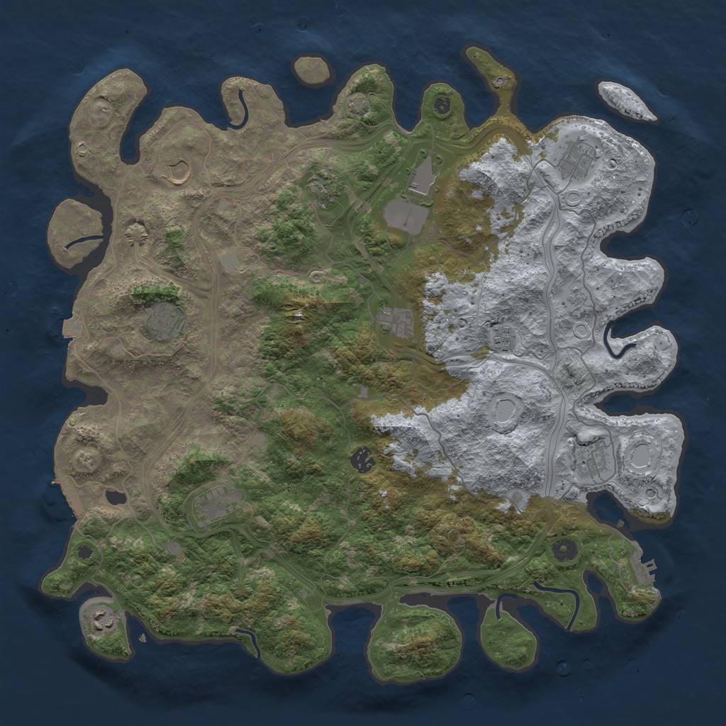 Rust Map: Procedural Map, Size: 4500, Seed: 527421722, 19 Monuments