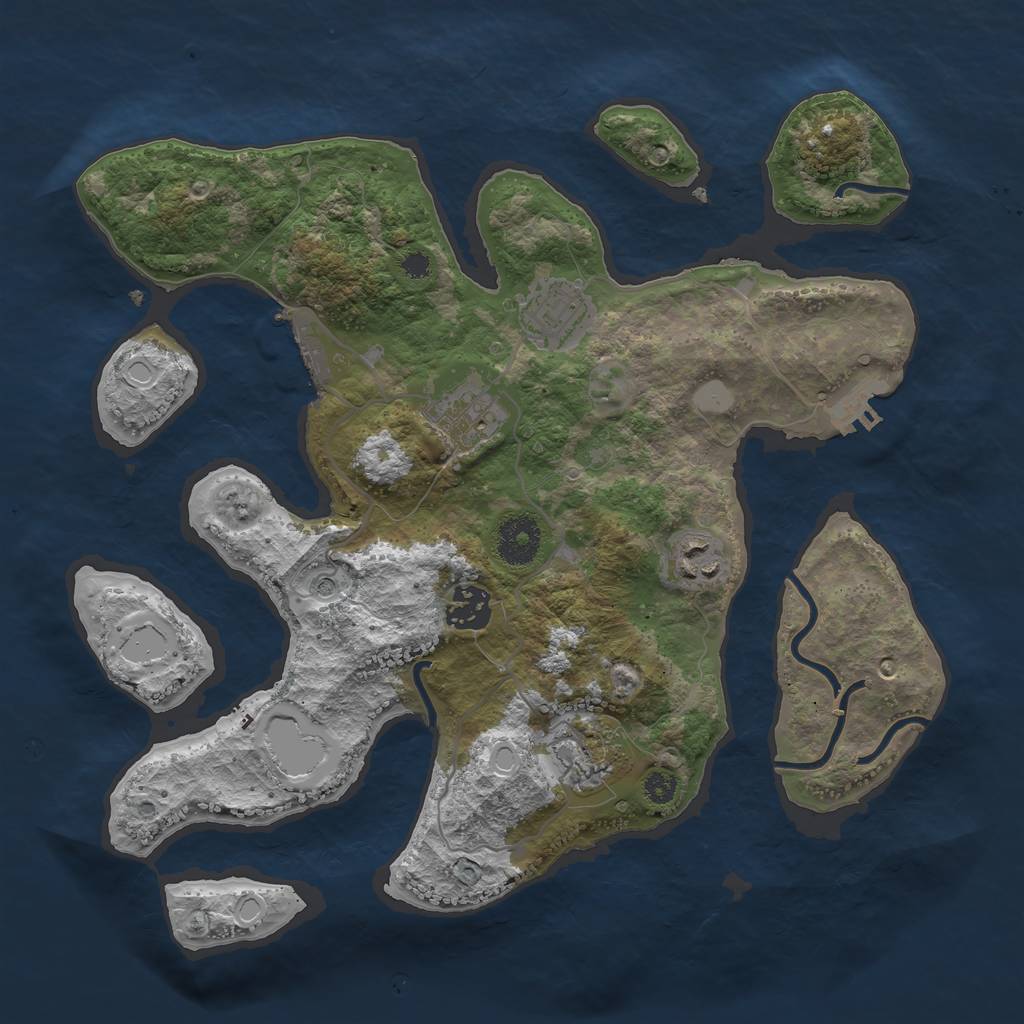 Rust Map: Procedural Map, Size: 3300, Seed: 6942069, 13 Monuments