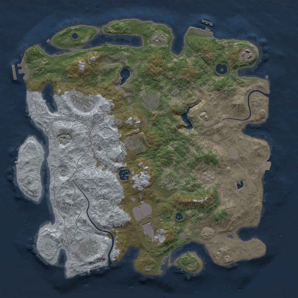 Rust Map: Procedural Map, Size: 4000, Seed: 5454, 15 Monuments