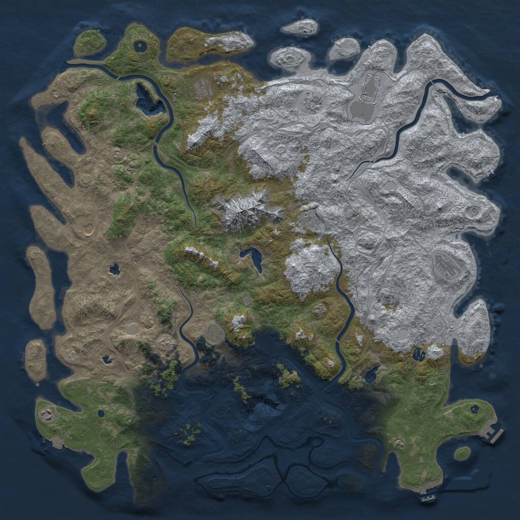 Rust Map: Procedural Map, Size: 6000, Seed: 777777778, 17 Monuments