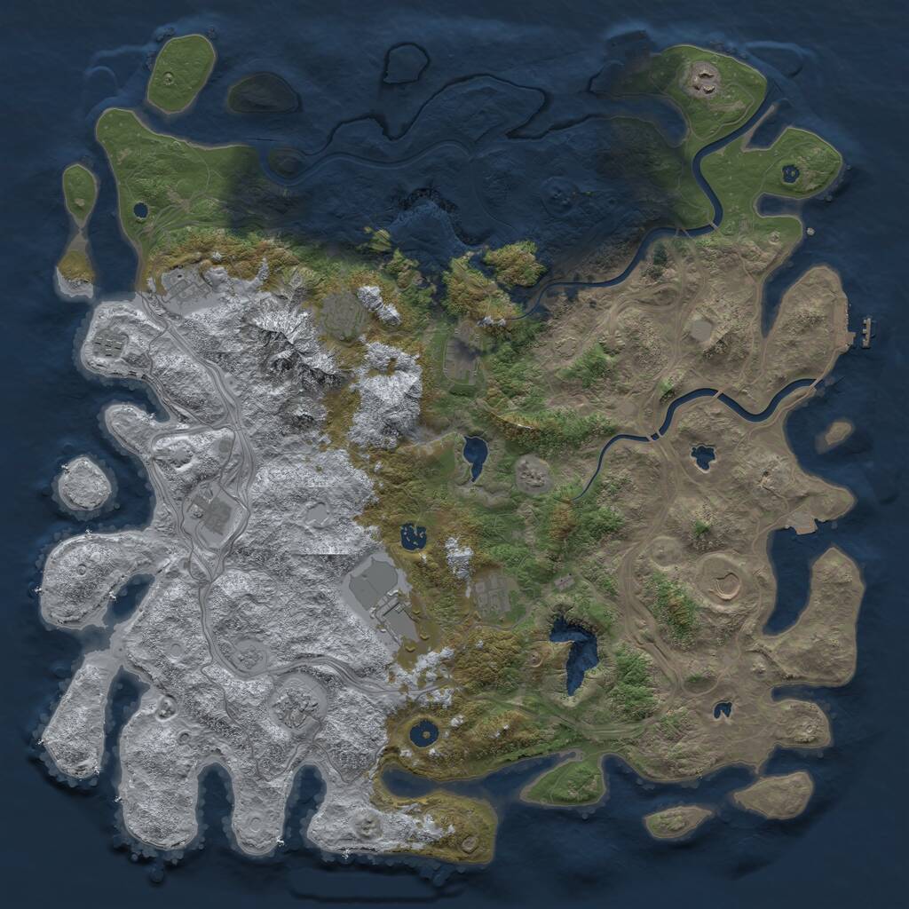 Rust Map: Procedural Map, Size: 5000, Seed: 1934336, 17 Monuments