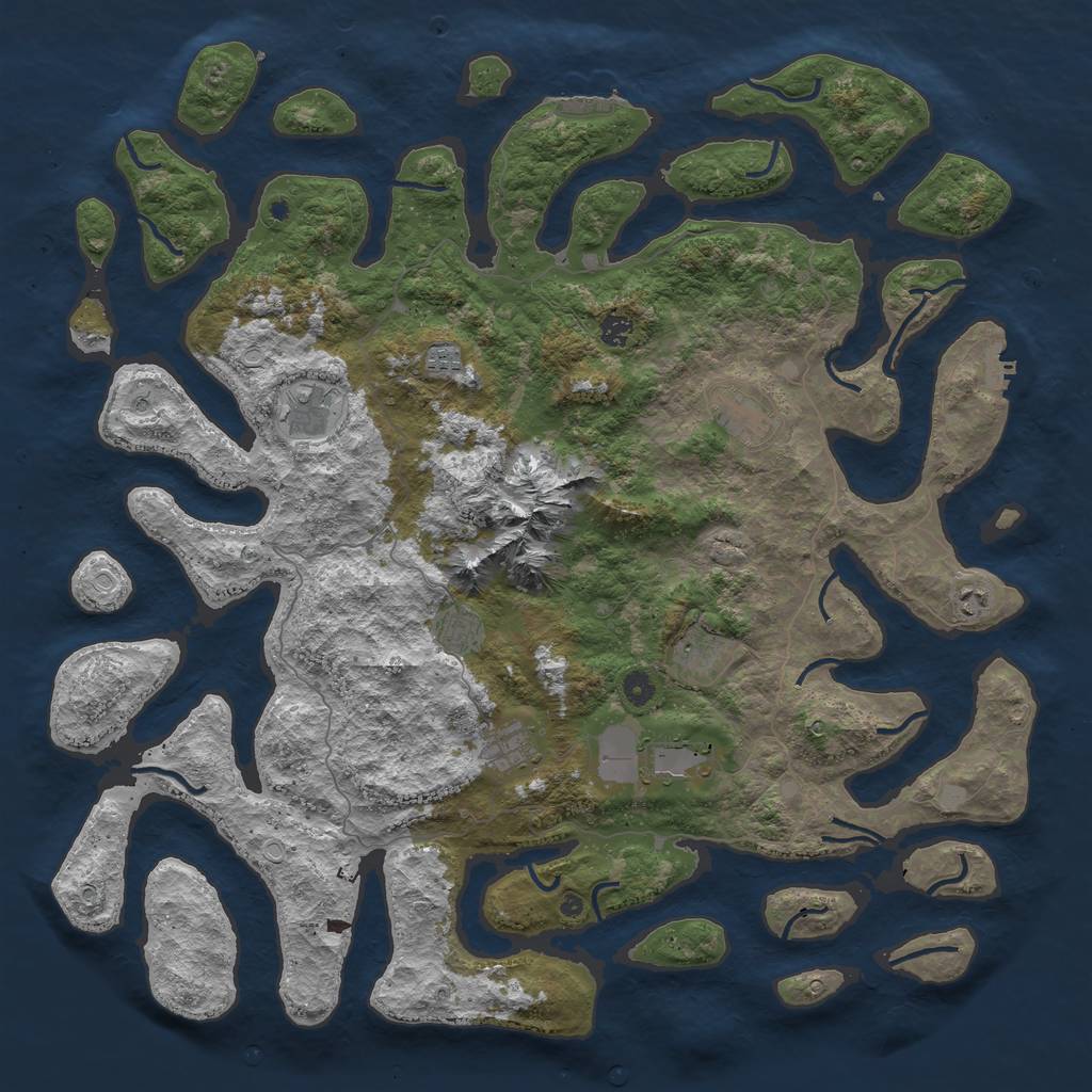 Rust Map: Procedural Map, Size: 5000, Seed: 1934336, 17 Monuments