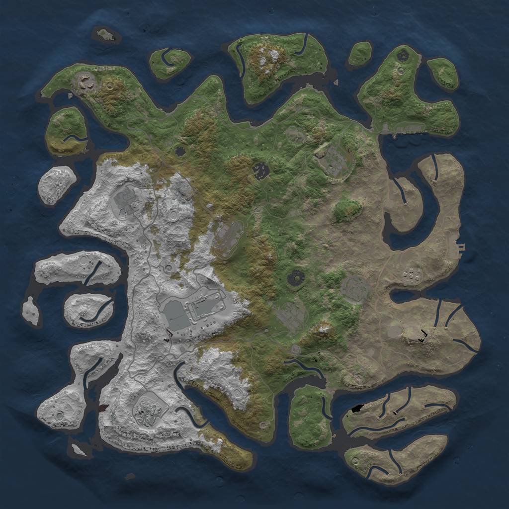 Rust Map: Procedural Map, Size: 4512, Seed: 2096855766, 18 Monuments