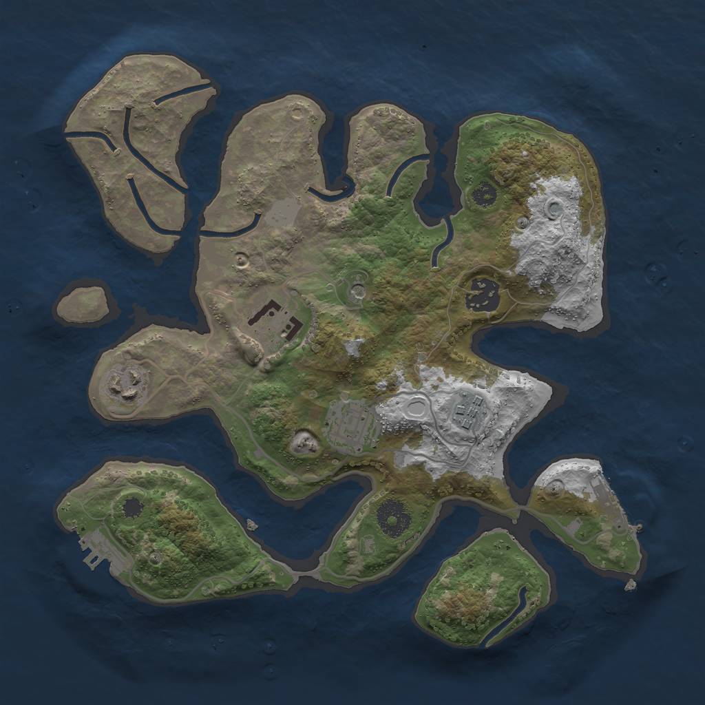 Rust Map: Procedural Map, Size: 3000, Seed: 802416035, 13 Monuments