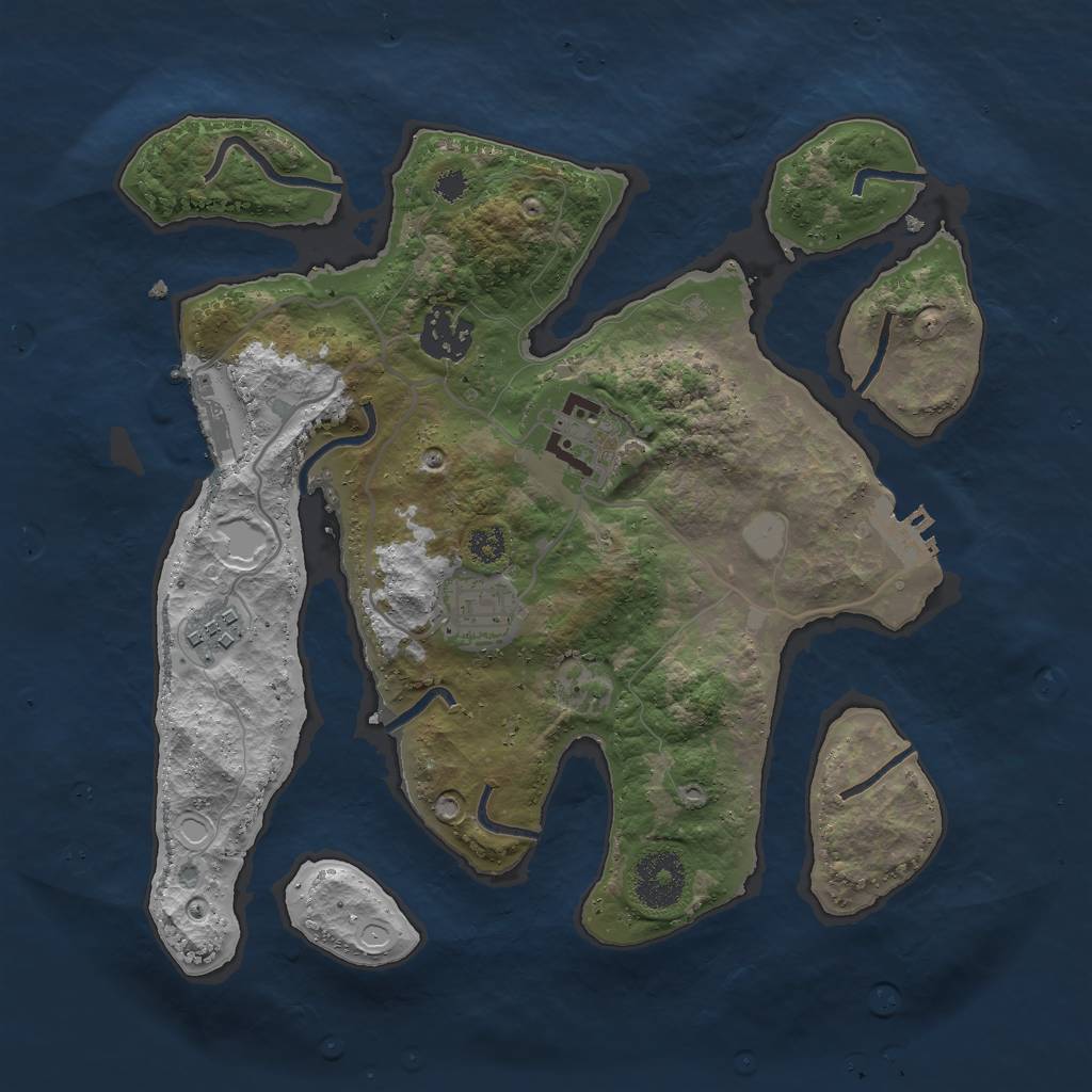 Rust Map: Procedural Map, Size: 3000, Seed: 221519, 11 Monuments