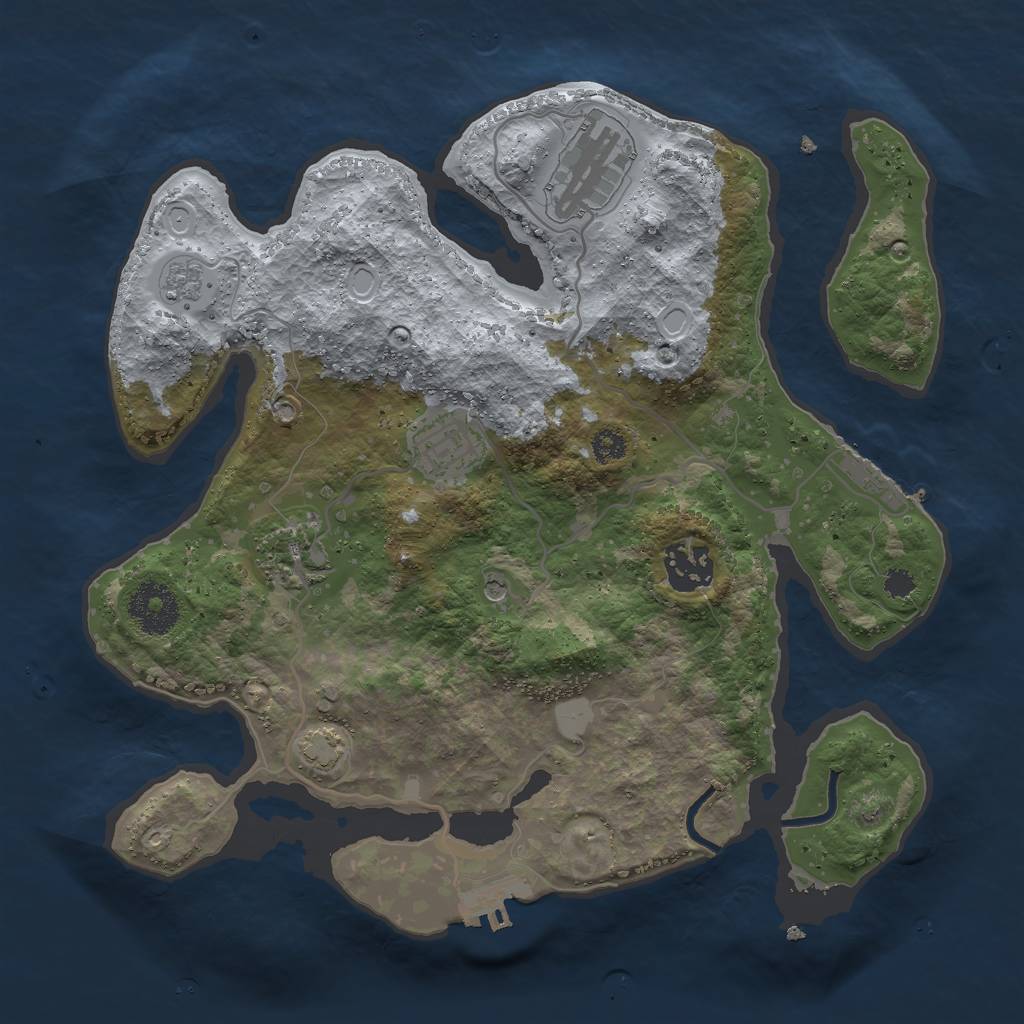 Rust Map: Procedural Map, Size: 3000, Seed: 141006, 12 Monuments