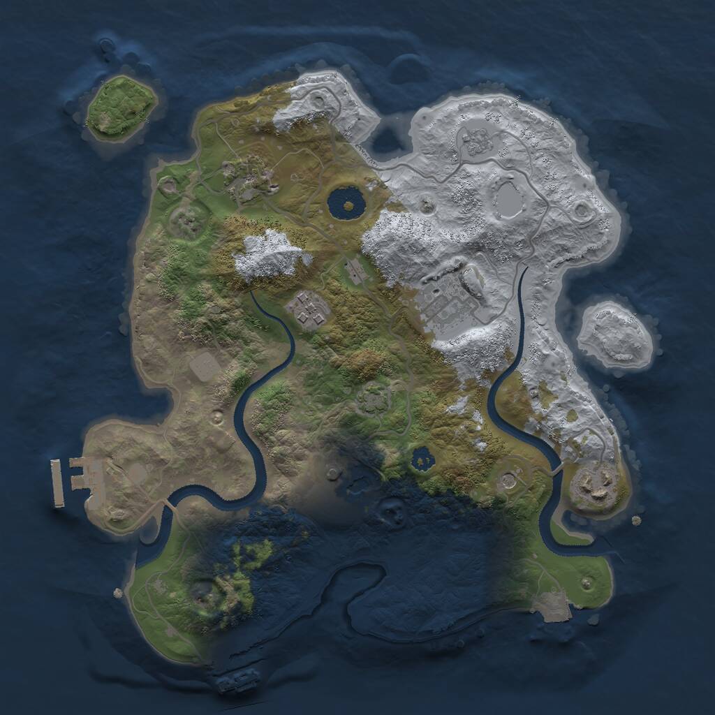 Rust Map: Procedural Map, Size: 3000, Seed: 503958, 11 Monuments