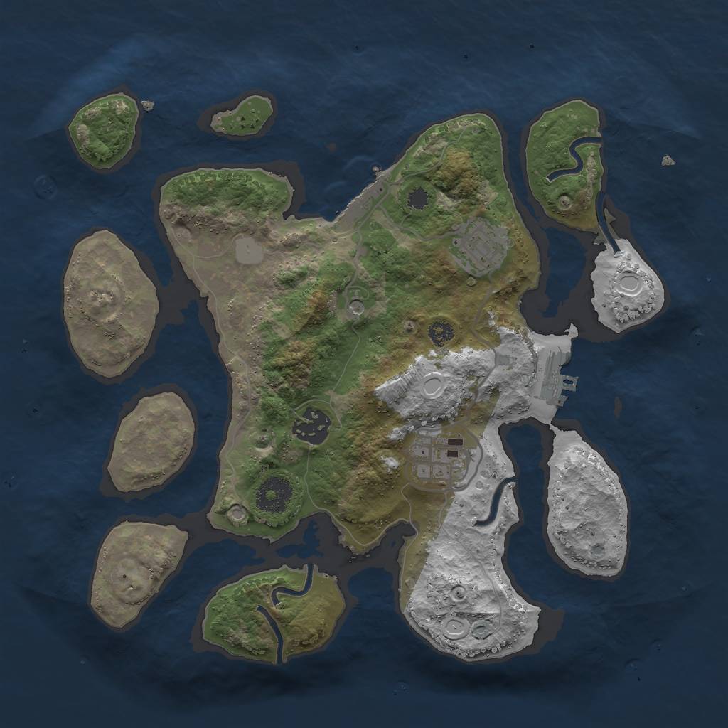 Rust Map: Procedural Map, Size: 3000, Seed: 138936, 11 Monuments