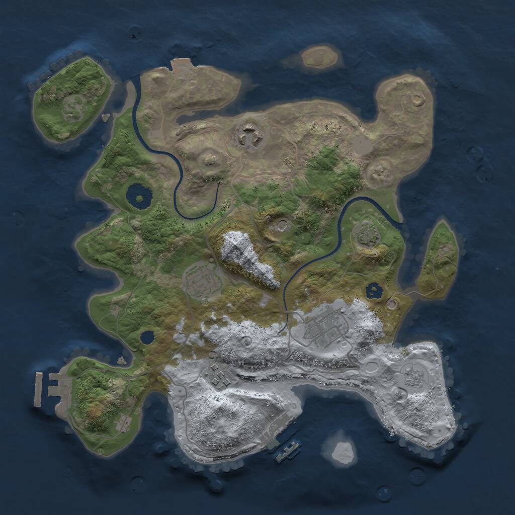 Rust Map: Procedural Map, Size: 3000, Seed: 1911407996, 10 Monuments