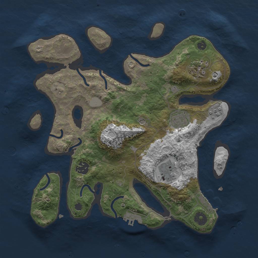 Rust Map: Procedural Map, Size: 3000, Seed: 297632, 13 Monuments