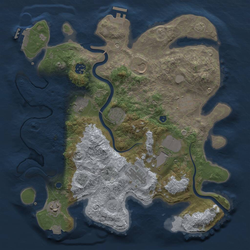 Rust Map: Procedural Map, Size: 3550, Seed: 772168, 15 Monuments